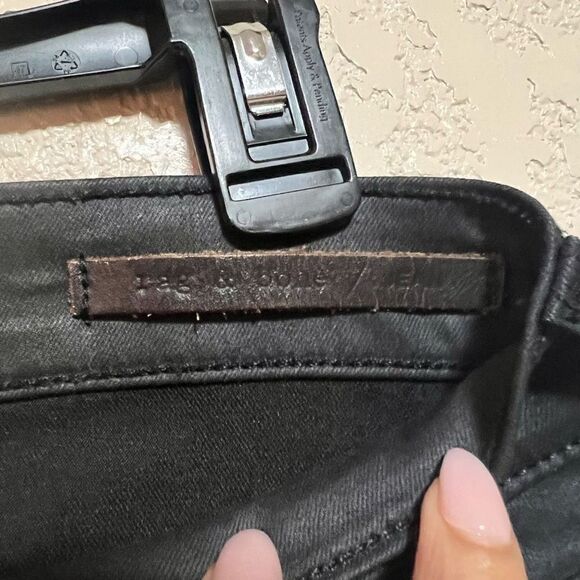 Rag & Bone Women's Black Moto Jeans Lamb Leather with Denim Skinny Jeans Size 26 - Picture 9 of 9